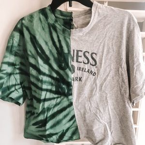GREEN TIE DYE x GUINNESS HALF AND HALF SHIRT